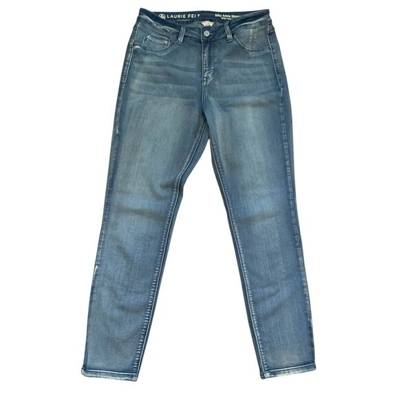Laurie Felt Denim Silky Ankle Skinny Zip Fly Jeans A374324 BRUSHED LIGHT Small - Picture 1 of 15